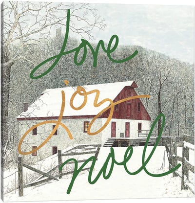 Love Joy Noel Canvas Art Print - Farmhouse Christmas Décor