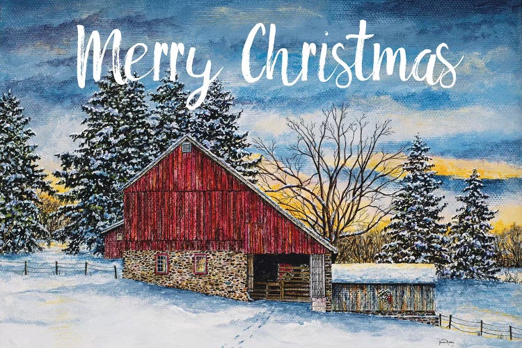 Merry Christmas Barn by James Redding wall art