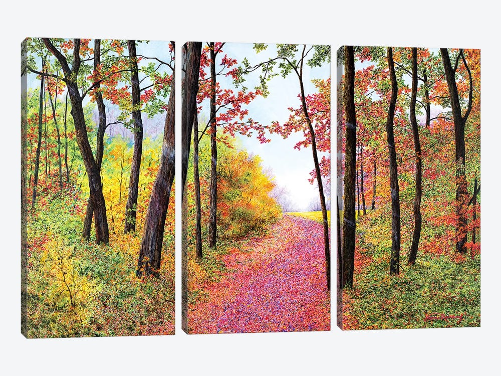 Autumn's Poetry by James Redding 3-piece Canvas Art Print