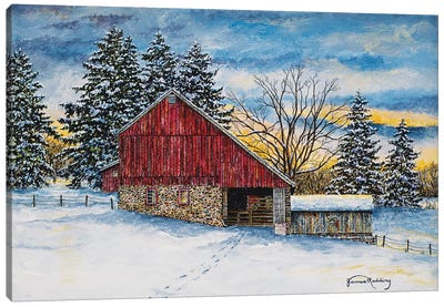 Stovers Mill Barn Canvas Art Print - Holiday Décor