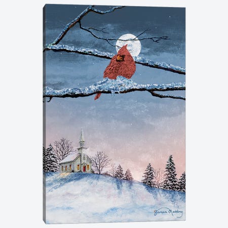Winter Church Nights Canvas Print #RDD46} by James Redding Canvas Print