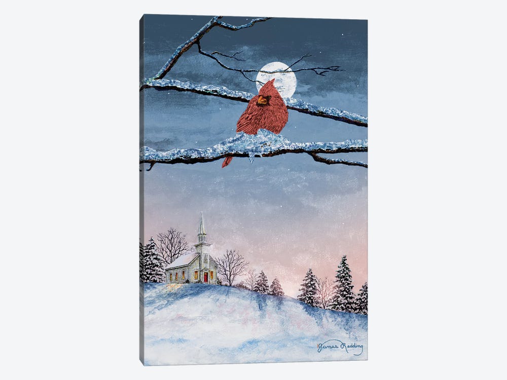 Winter Church Nights by James Redding 1-piece Canvas Artwork