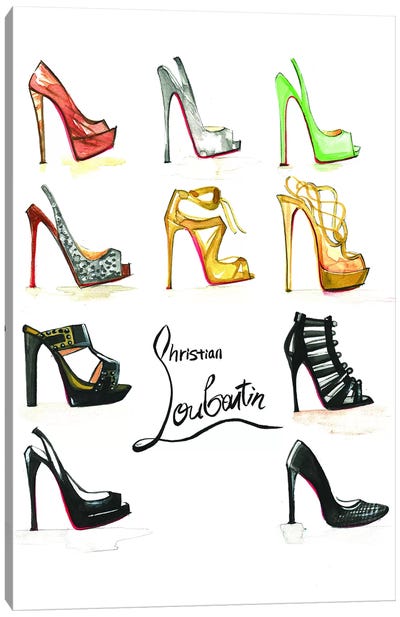 Christian Louboutin Collection Canvas Art Print - Shoe Art