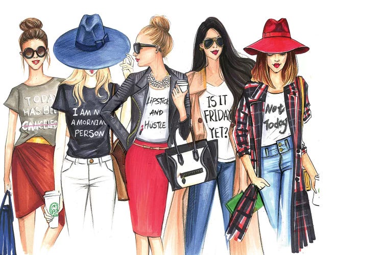 Fashionistas Gotta Have Fun by Rongrong DeVoe wall art