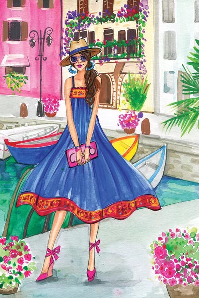 Fashion Illustrations: Lakeside Walk by Rongrong DeVoe