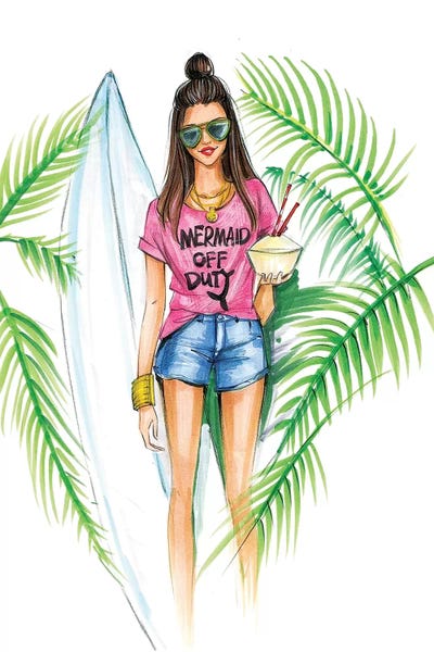 Women's Tops: Mermaid Off Duty by Rongrong DeVoe