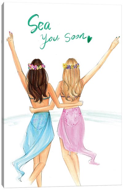 Sea You Soon! Canvas Art Print - Women's Swimsuit & Bikini Art