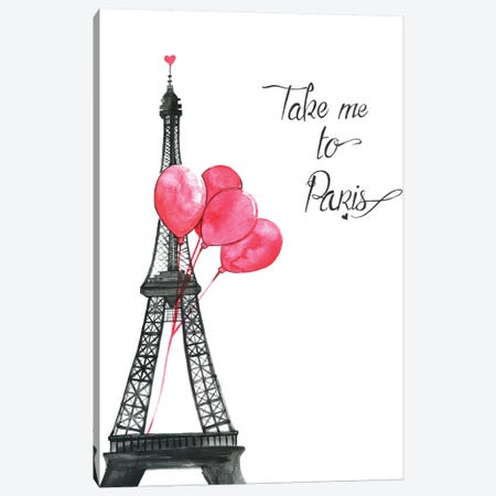 Take Me To Paris Canvas Print #RDE11} by Rongrong DeVoe Canvas Wall Art