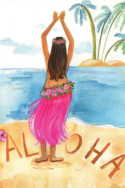 Aloha Girl by Rongrong DeVoe metal wall art