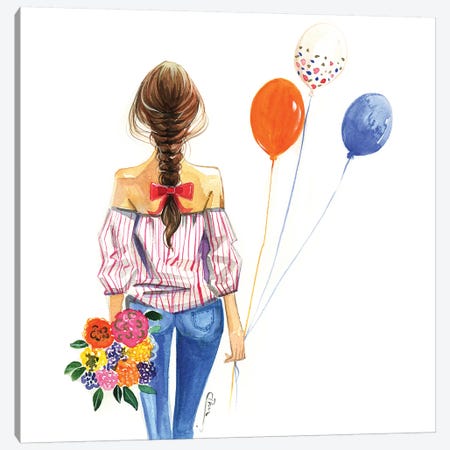 Balloon Girl Canvas Print #RDE122} by Rongrong DeVoe Canvas Art
