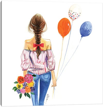 Balloon Girl Canvas Art Print - Rongrong DeVoe