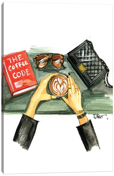 Coffee Code Canvas Art Print - Rongrong DeVoe
