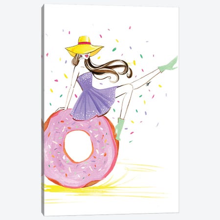 Donut Girl Canvas Print #RDE129} by Rongrong DeVoe Canvas Art