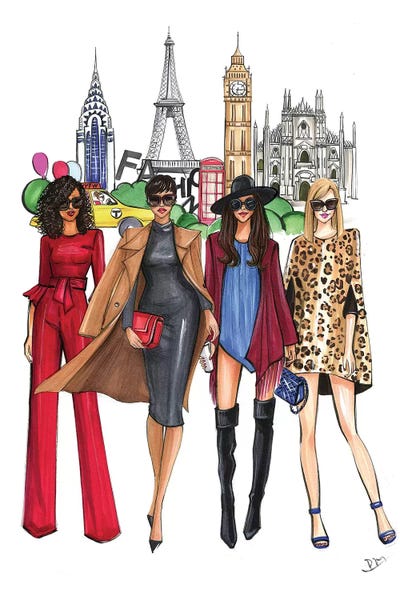 Fashion Illustrations: Fashion Week Ladies by Rongrong DeVoe