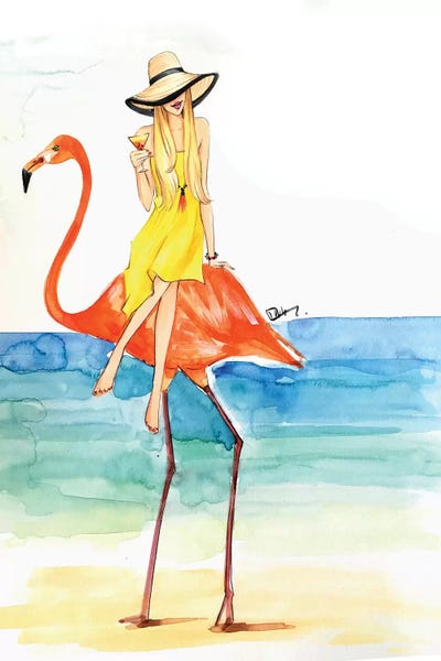 Asian Artists: Flamingo Ride by Rongrong DeVoe