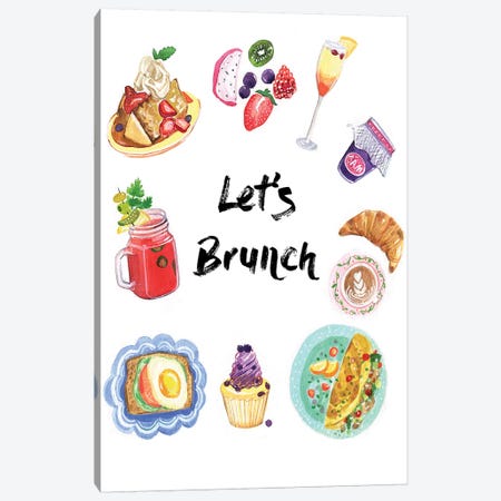 Let's Brunch Canvas Print #RDE139} by Rongrong DeVoe Canvas Print