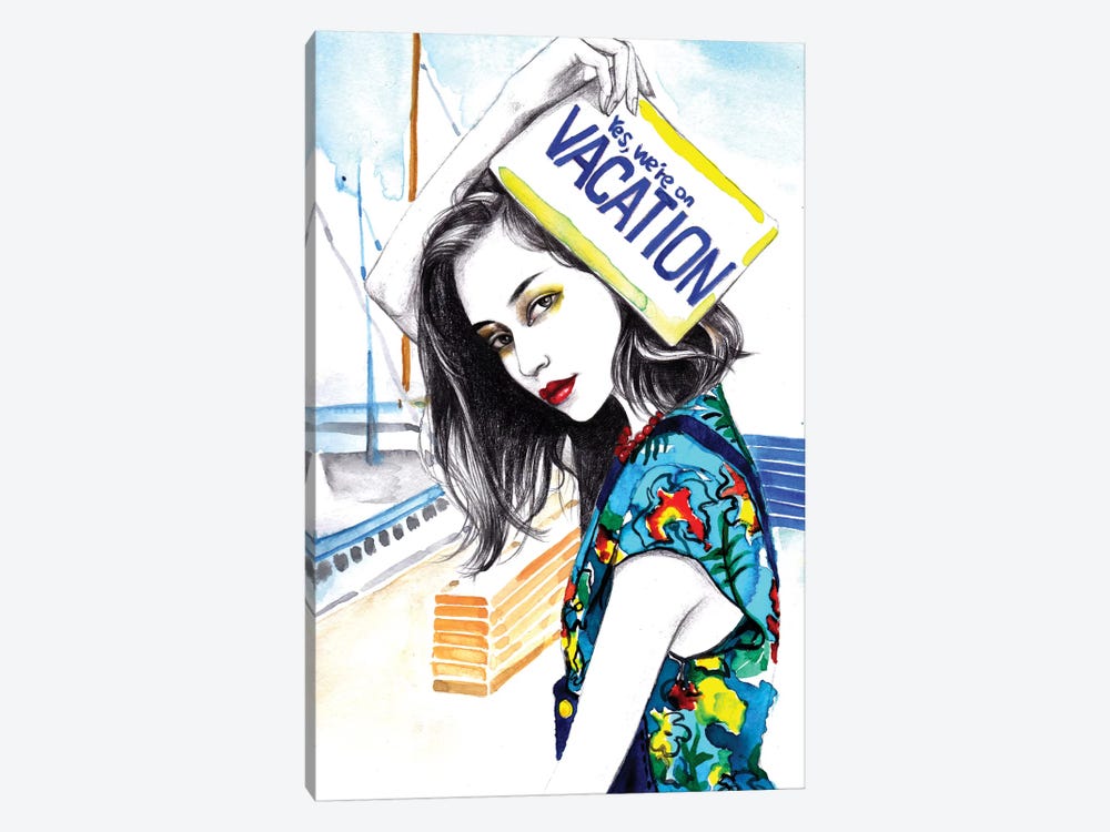 We Are On Vacation by Rongrong DeVoe 1-piece Art Print