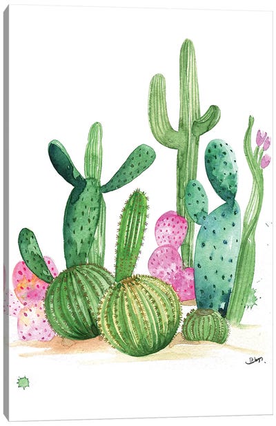 Cactus Canvas Art Print - Kids Bathroom Art