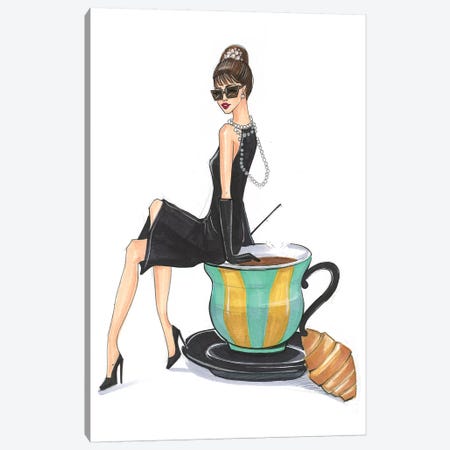 Audrey Hepburn And Tiffany Canvas Print #RDE157} by Rongrong DeVoe Canvas Art