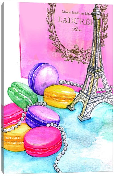 Afternoon In Paris Canvas Art Print - Macarons