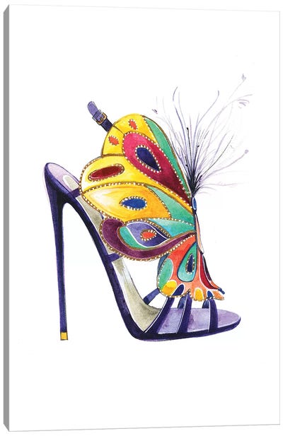 Butterfly Shoes By Brian Atwood Canvas Art Print - Rongrong DeVoe
