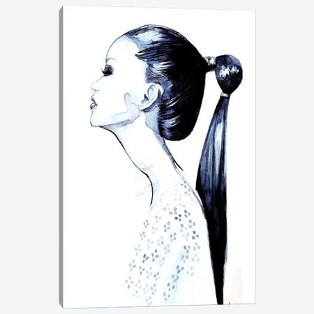 Pony Tail Girl Canvas Print #RDE172} by Rongrong DeVoe Art Print