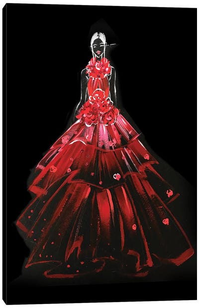 Red Gown Canvas Art Print - Rongrong DeVoe