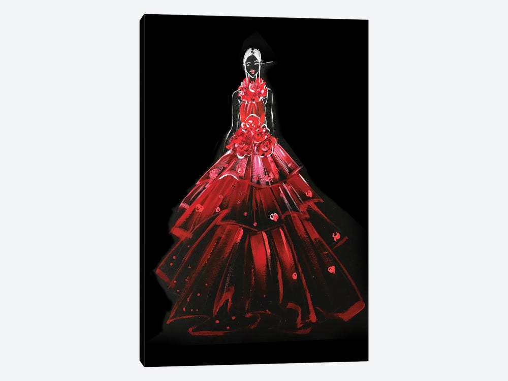 Red Gown by Rongrong DeVoe 1-piece Canvas Wall Art