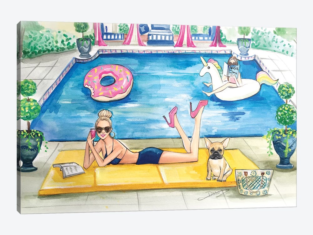 Summer Pool Party by Rongrong DeVoe 1-piece Canvas Art