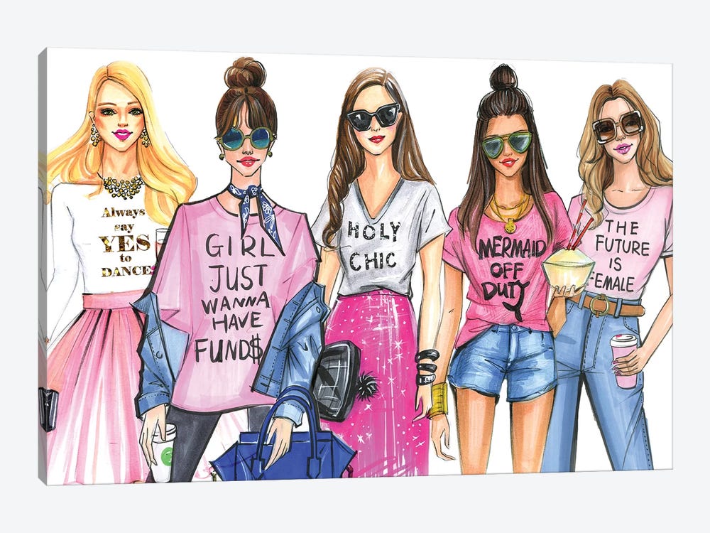 Fashionistas Love PINK by Rongrong DeVoe 1-piece Art Print