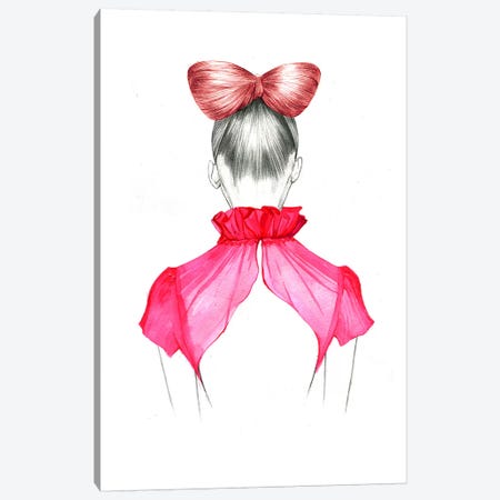 Bow Hair Girl  Canvas Print #RDE18} by Rongrong DeVoe Canvas Artwork