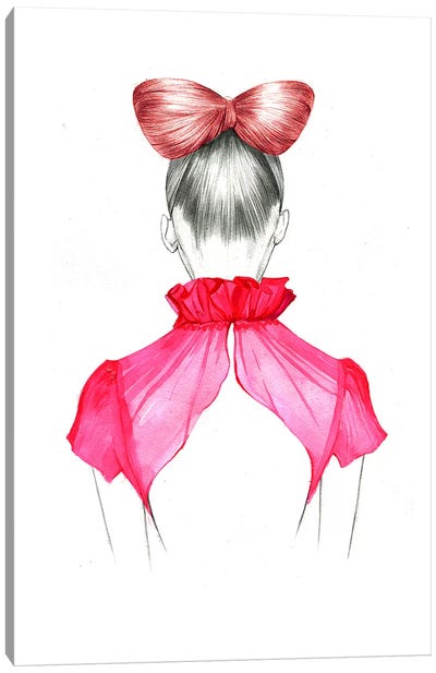 Bow Hair Girl  Canvas Art Print - Women's Top & Blouse Art