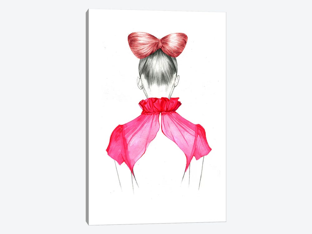 Bow Hair Girl  by Rongrong DeVoe 1-piece Canvas Art