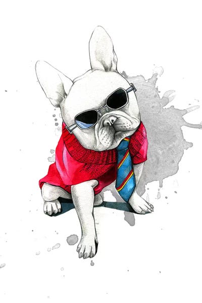 Bulldog by Rongrong DeVoe art print
