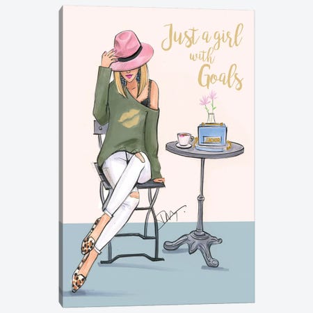A Girl With Goals Canvas Print #RDE198} by Rongrong DeVoe Canvas Art Print