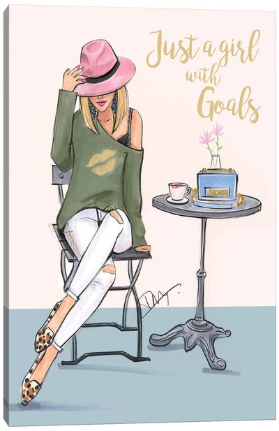 A Girl With Goals Canvas Art Print - Food & Drink Typography