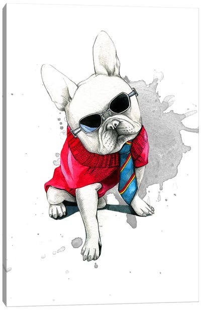 Bulldog Canvas Art Print - AWWW!