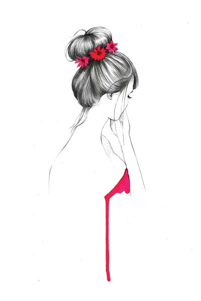 Bun Flower Girl  by Rongrong DeVoe art print