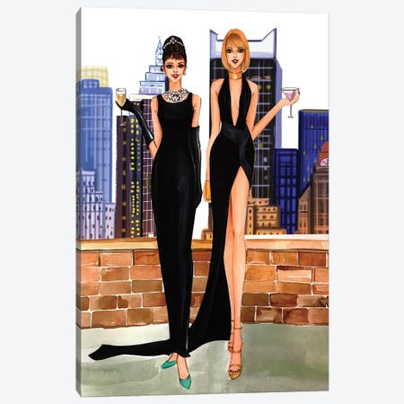 Audrey Hepurn And Taylor Swift Canvas Print #RDE200} by Rongrong DeVoe Art Print