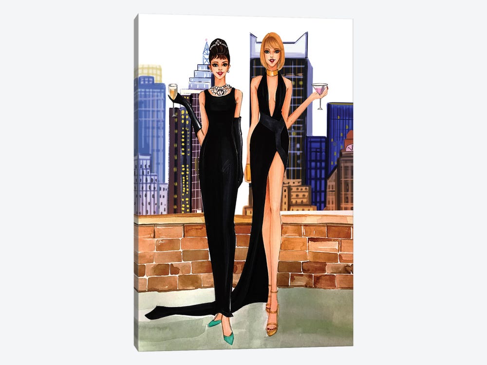 Audrey Hepurn And Taylor Swift by Rongrong DeVoe 1-piece Art Print