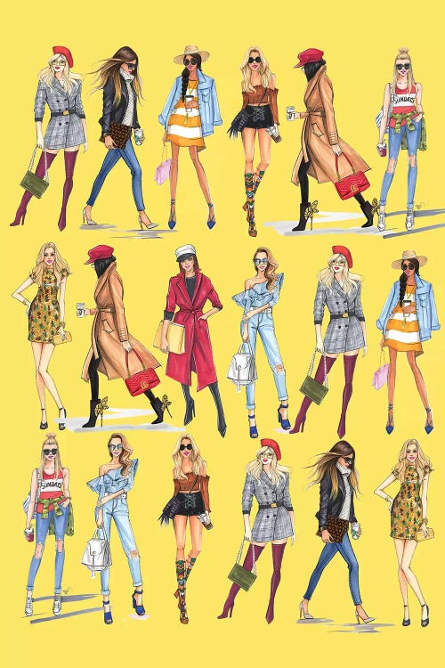 Fashionistas In Line by Rongrong DeVoe wall art