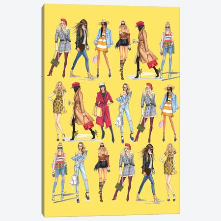 Fashionistas In Line Canvas Print #RDE206} by Rongrong DeVoe Canvas Wall Art