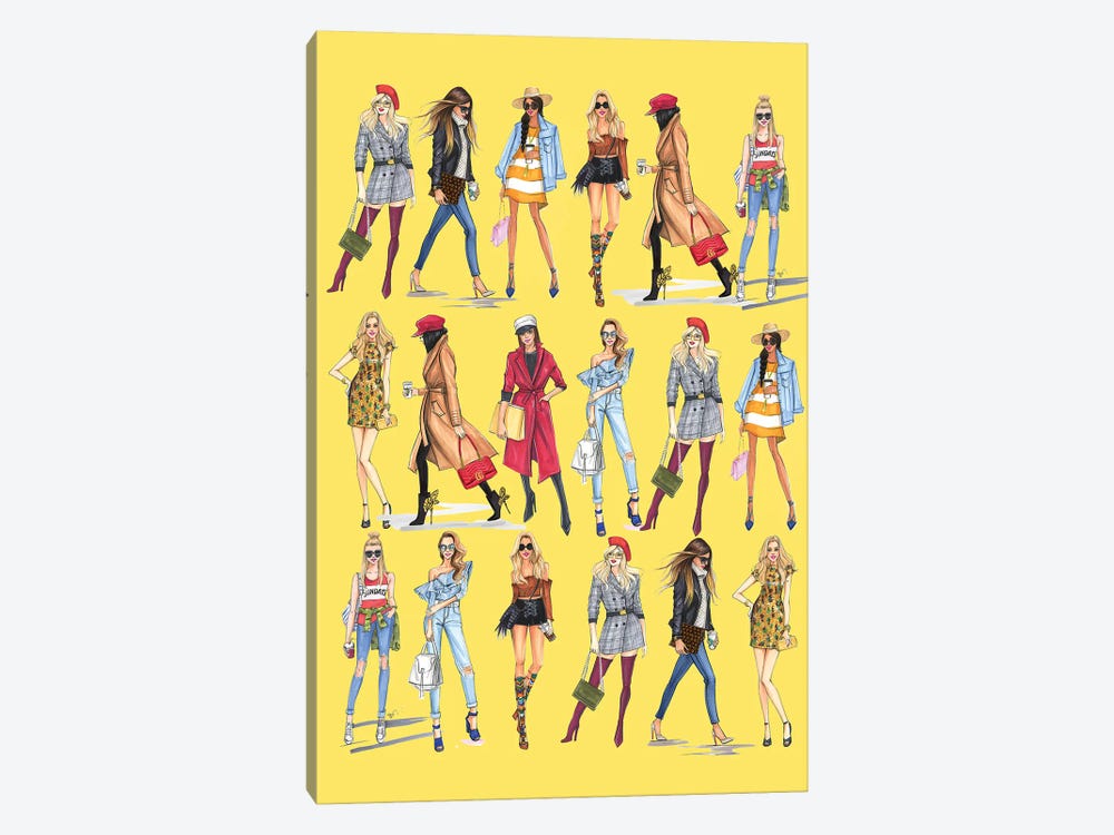Fashionistas In Line by Rongrong DeVoe 1-piece Canvas Art Print