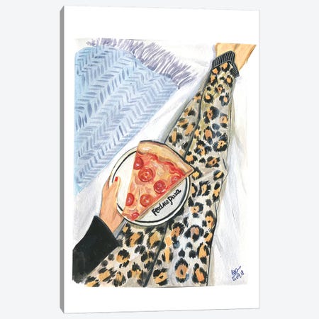 Feed Me Pizza Canvas Print #RDE208} by Rongrong DeVoe Canvas Art Print