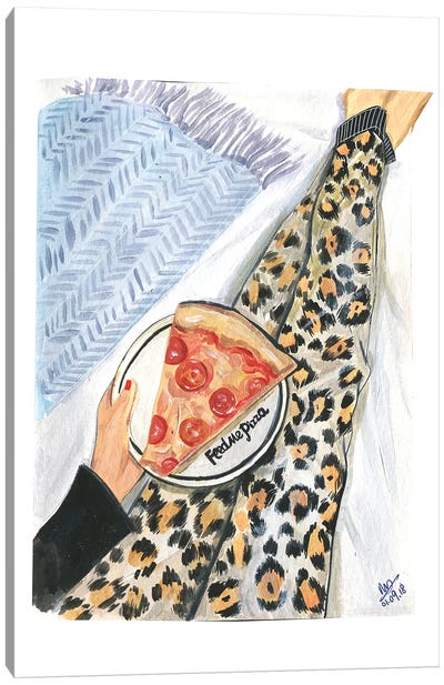Feed Me Pizza Canvas Art Print - Pizza