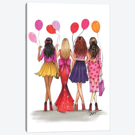 Galentine's Canvas Print #RDE209} by Rongrong DeVoe Canvas Print