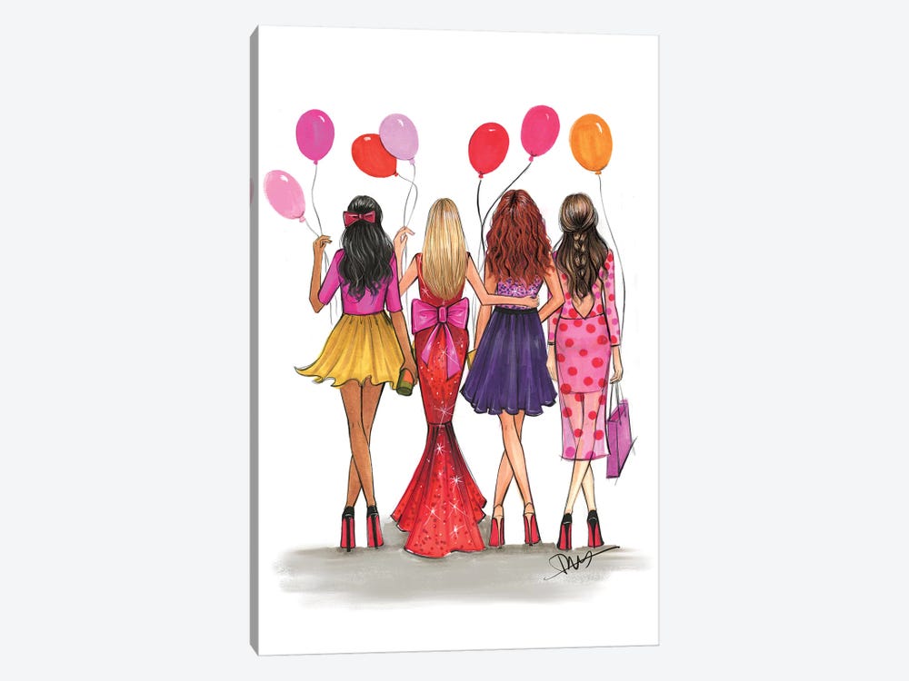 Galentine's by Rongrong DeVoe 1-piece Canvas Artwork