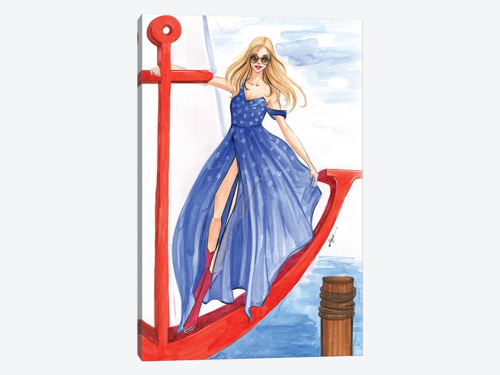 Girl On An Anchor by Rongrong DeVoe 1-piece Canvas Artwork