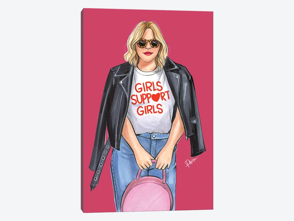 Girls Support Girls by Rongrong DeVoe 1-piece Art Print