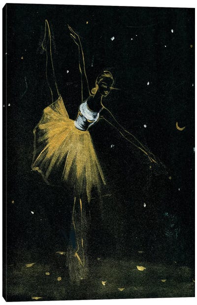 Golden Ballerina Canvas Art Print - Rongrong DeVoe
